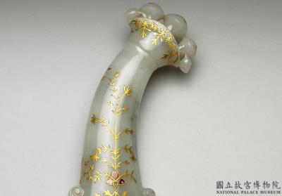 图片[2]-Inlaid jade dagger hilt, Mughal Empire-China Archive